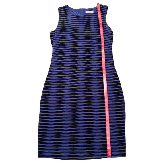 CALVIN KLEIN Womens Gorgeous Cobalt Blue & Black Sheath Dress Small Business - Picture 7 of 11